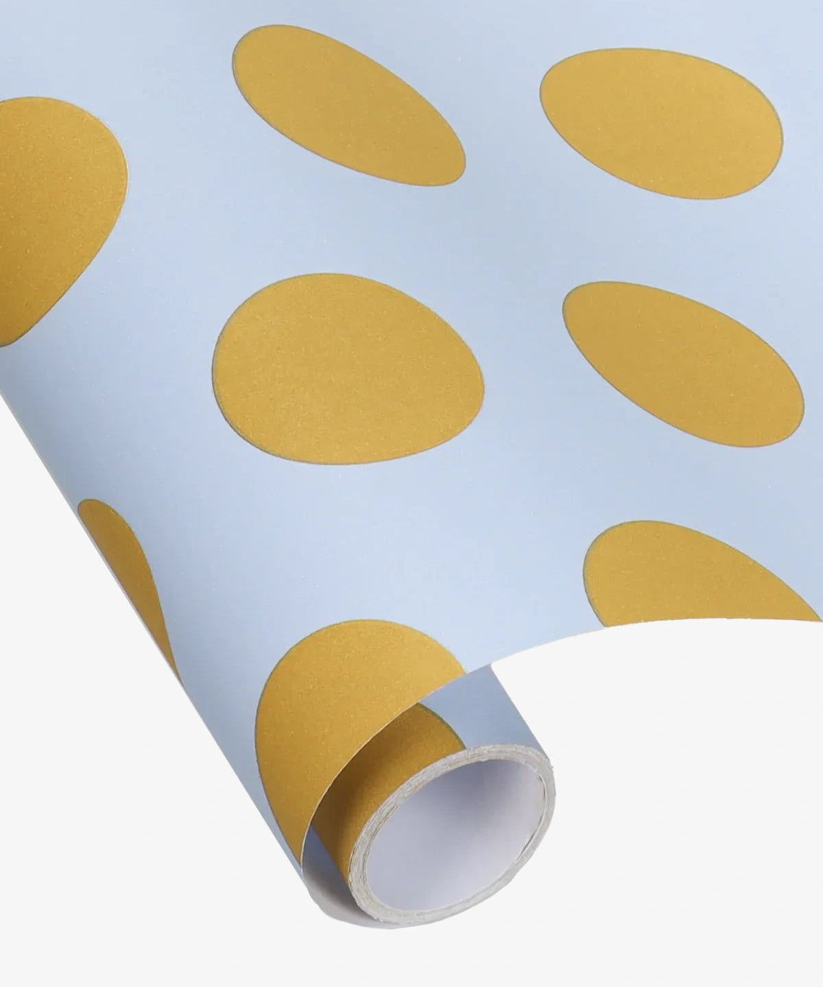 Kado Design - Geschenkpapier - Rolle • Hellblau/Curry gepunktet - ROSA ECK