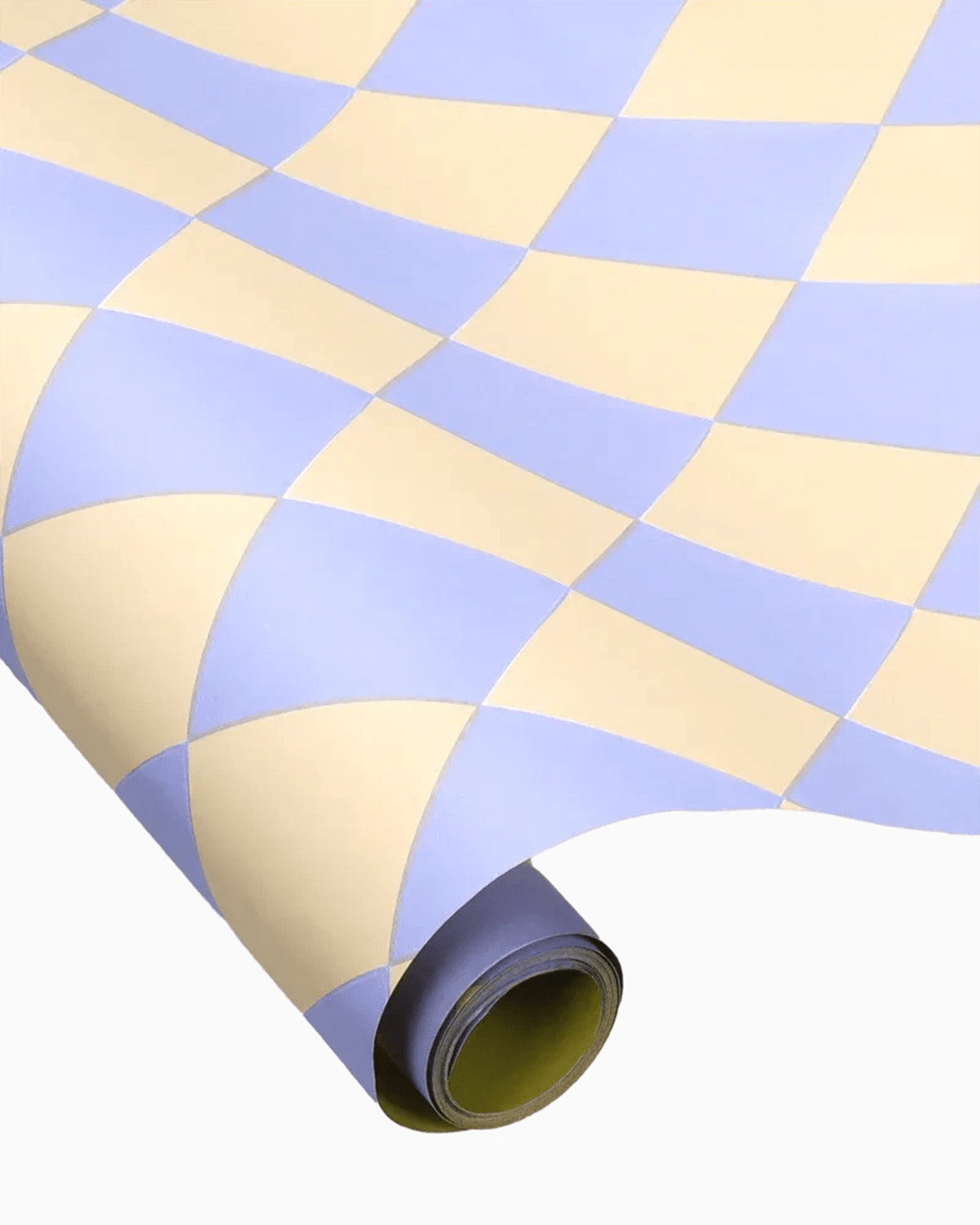 Kado Design - Geschenkpapier - Rolle • Kariert Hellblau/Buttergelb - Geschenkverpackung - ROSA ECK