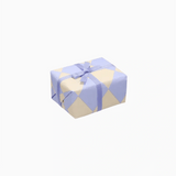 Kado Design - Geschenkpapier - Rolle • Kariert Hellblau/Buttergelb - Geschenkverpackung - ROSA ECK