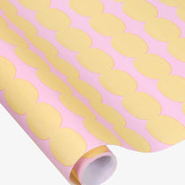 Kado Design - Geschenkpapier - Rolle • Pebbles Gelb/Rosa - ROSA ECK