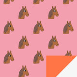Kado Design - Geschenkpapier-Rolle • Pferde (Charlotte Janvier) - ROSA ECK