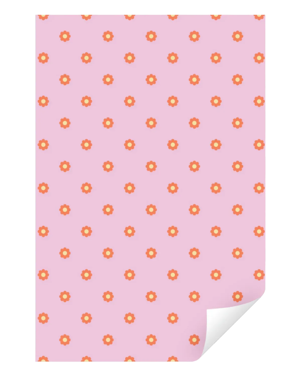 Kado Design - Geschenkpapier • Rosa mit Blumenmuster - Geschenkpapier - ROSA ECK Concept Store