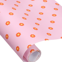 Kado Design - Geschenkpapier • Rosa mit Blumenmuster - Geschenkpapier - ROSA ECK Concept Store