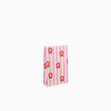 Kado Design - Geschenktüte mit Boden • Blumen/Streifen - Geschenkverpackung - ROSA ECK