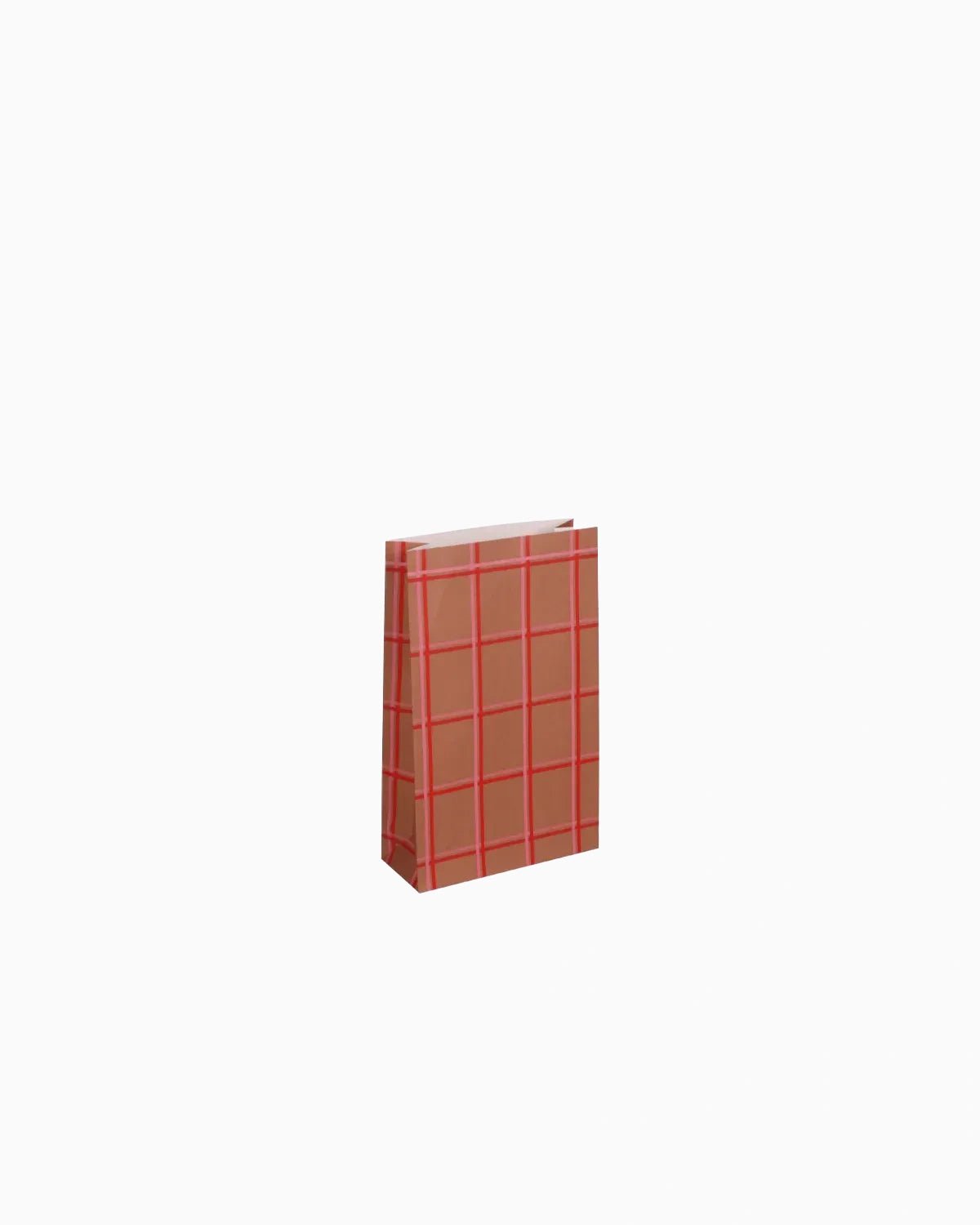 Kado Design - Geschenktüte mit Boden • Braun/Rosa/Rot - Geschenkverpackung - ROSA ECK