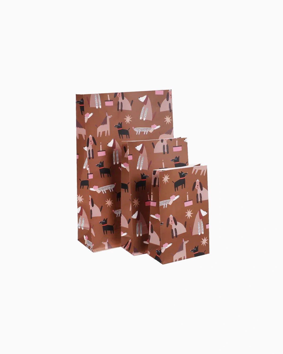 Kado Design - Geschenktüte mit Boden • Dogs (by Anna Katharina) - Geschenkverpackung - ROSA ECK