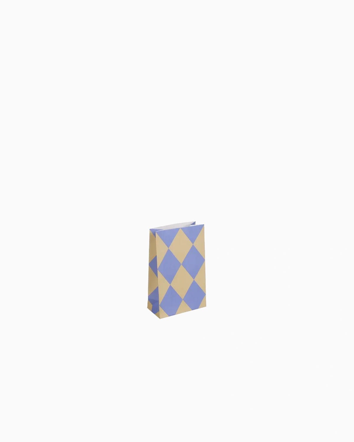Kado Design - Geschenktüte mit Boden • Kariert Hellblau/Gelb - Geschenkverpackung - ROSA ECK