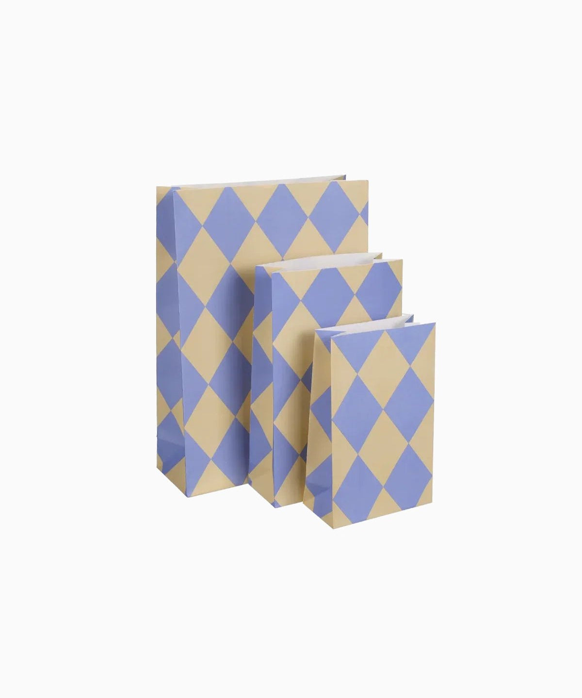 Kado Design - Geschenktüte mit Boden • Kariert Hellblau/Gelb - Geschenkverpackung - ROSA ECK