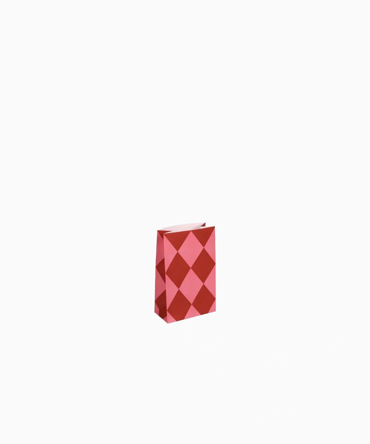 Kado Design - Geschenktüte mit Boden • Kariert Rot/Rosa - Geschenkverpackung - ROSA ECK