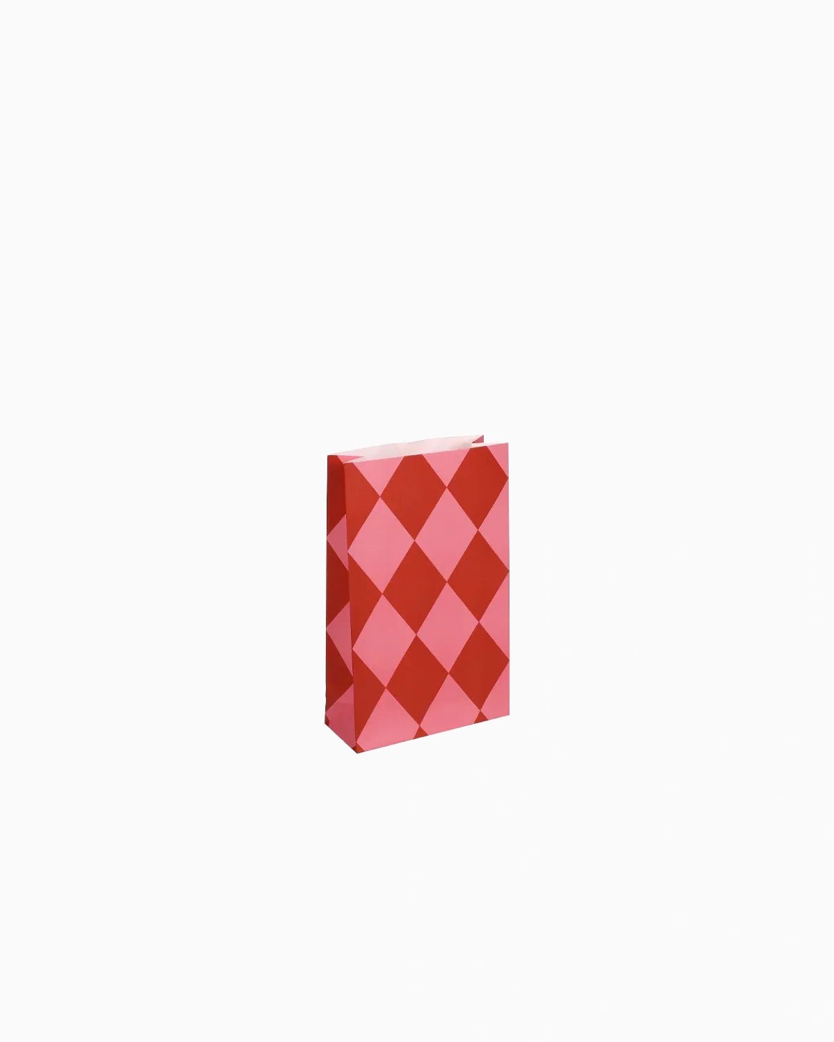 Kado Design - Geschenktüte mit Boden • Kariert Rot/Rosa - Geschenkverpackung - ROSA ECK