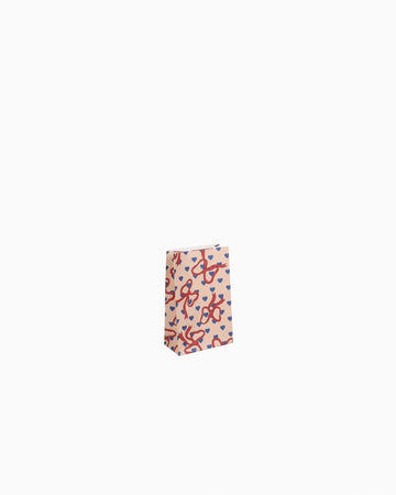 Kado Design - Geschenktüte mit Boden • Schleifen/Herz - Geschenkverpackung - ROSA ECK