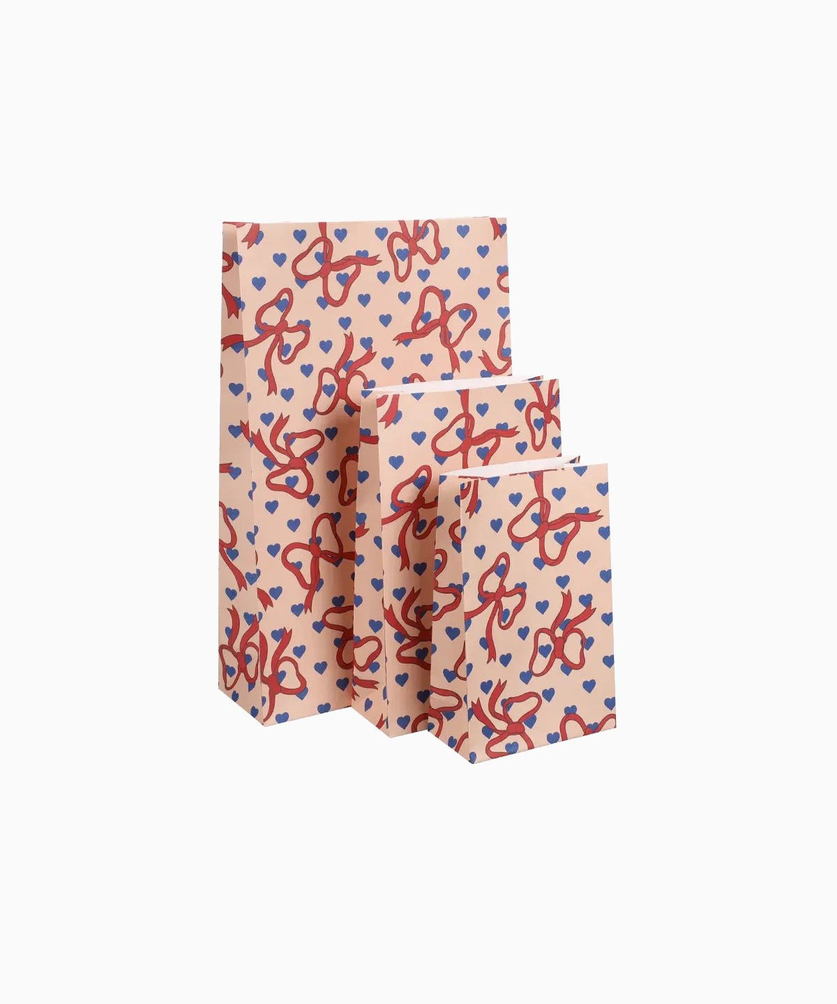 Kado Design - Geschenktüte mit Boden • Schleifen/Herz - Geschenkverpackung - ROSA ECK