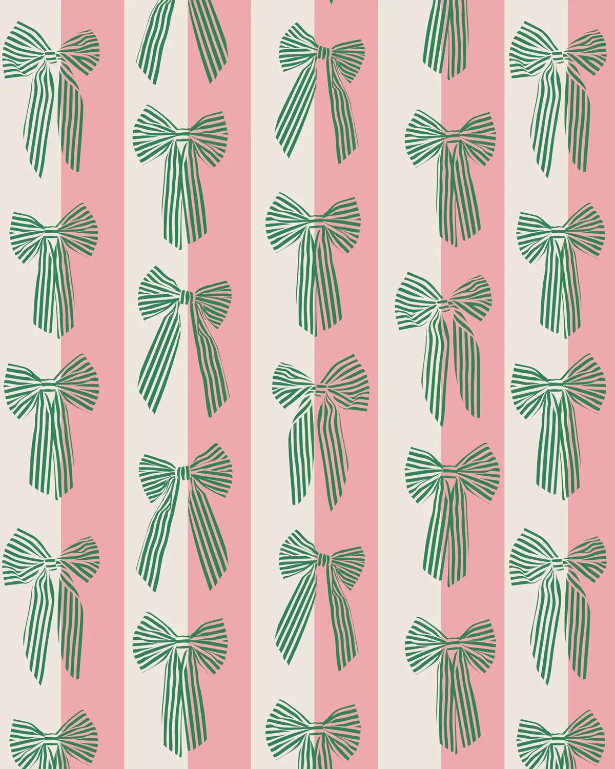Kado Design - Geschenktüte mit Boden • Schleifen/Streifen Grün/Rosa - Geschenkverpackung - ROSA ECK
