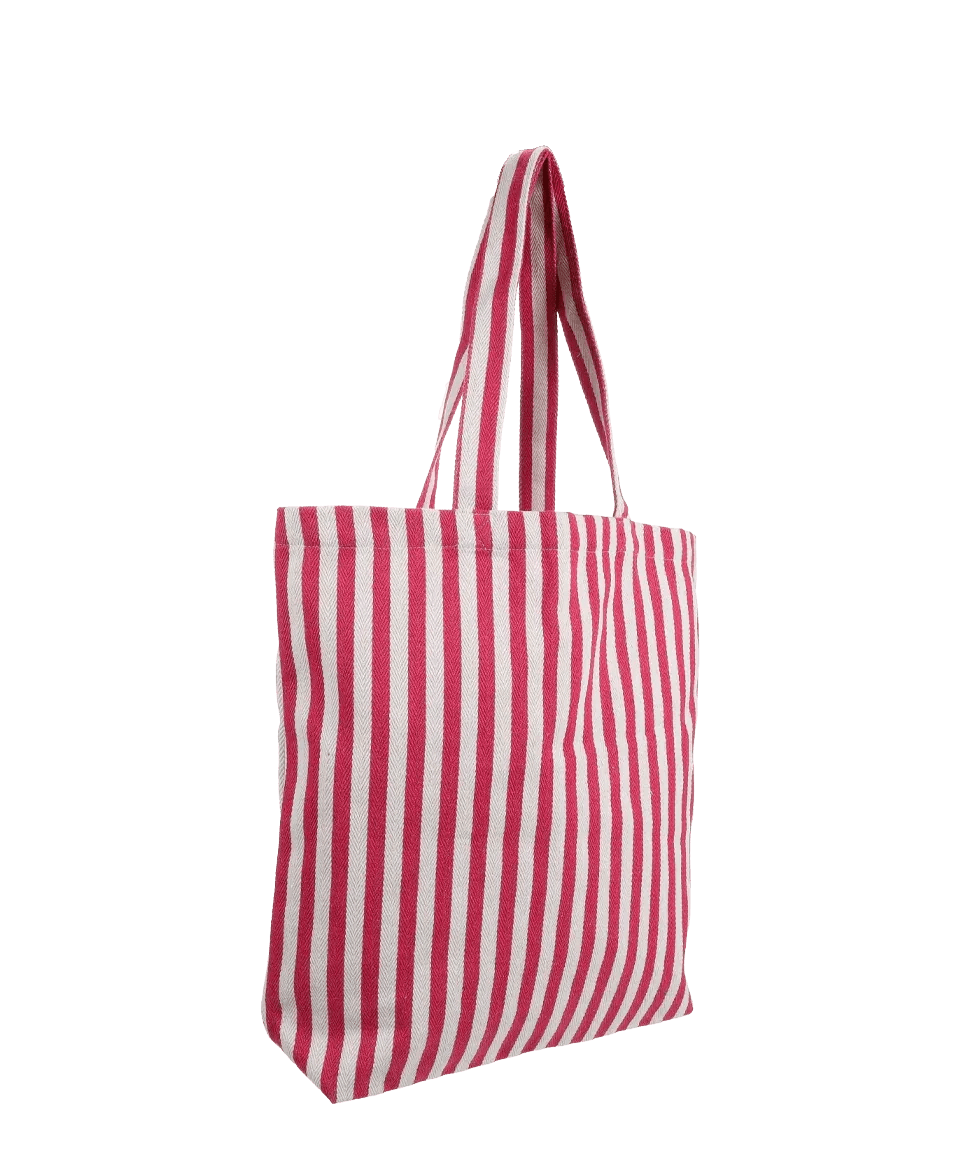 Kado Design - Gestreifte Tragetasche Natur | pink - ROSA ECK Concept Store