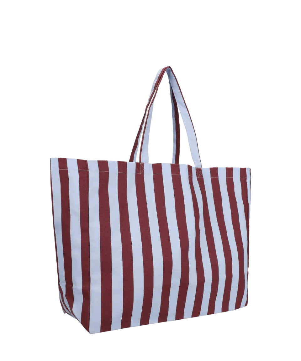 Kado Design - Strandtasche aus Baumwolle • Hellblau/Braun gestreift - Tasche - ROSA ECK Concept Store