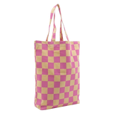 Kado Design - Tragetasche aus Baumwolle • Vanille/Rosa kariert - Tasche - ROSA ECK Concept Store
