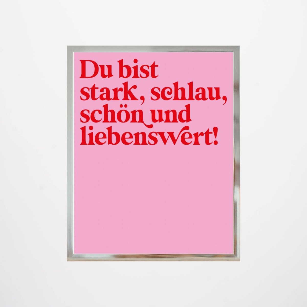 KinderStärken - STARK, SCHLAU, SCHÖN UND LIEBENSWERT Poster (50 x 70 cm) Rosa - ROSA ECK - Kinder, Papier, Rosa