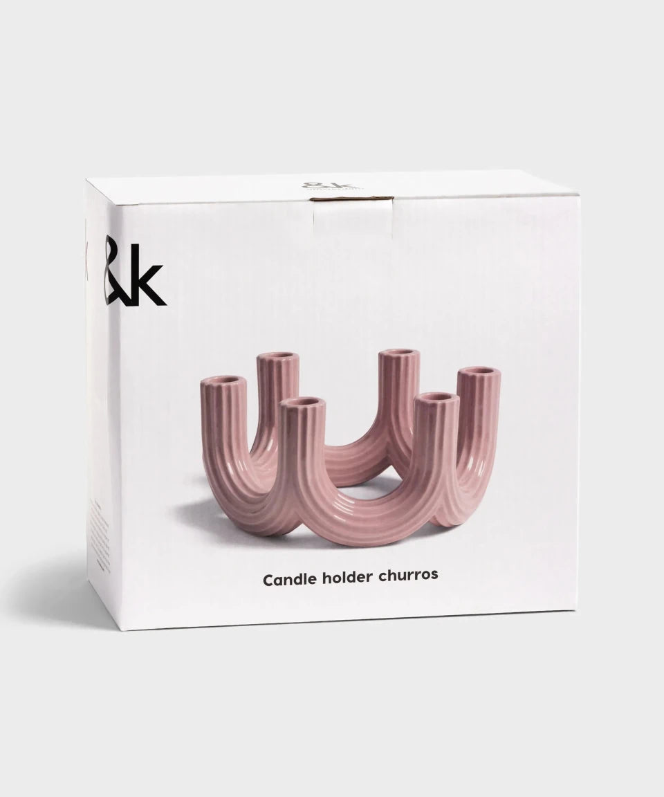 &Klevering - CHURROS Kerzenhalter • Rosa - ROSA ECK