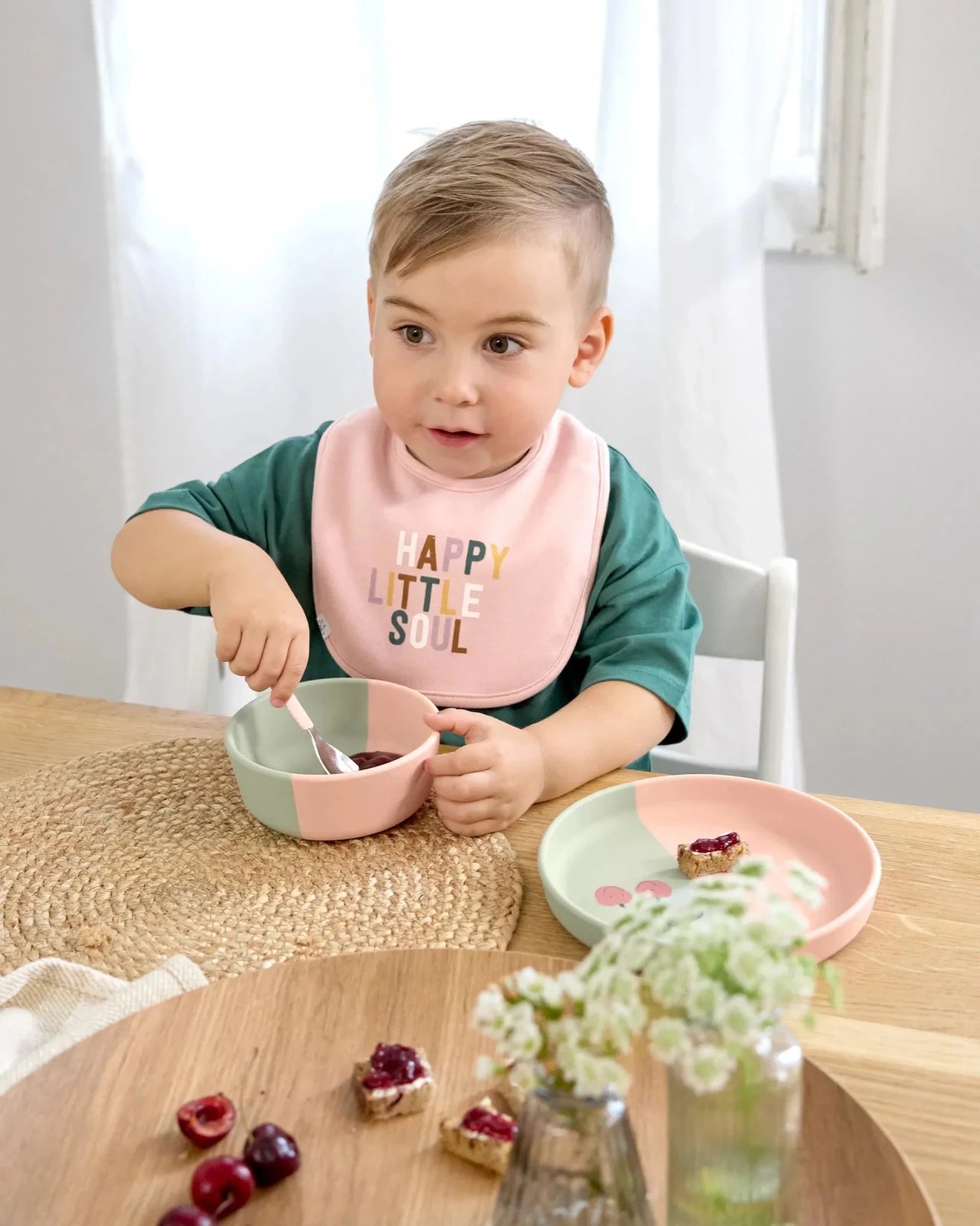 Lässig - HAPPY FRUITS Lätzchen (5er Set) • Kirsche - ROSA ECK