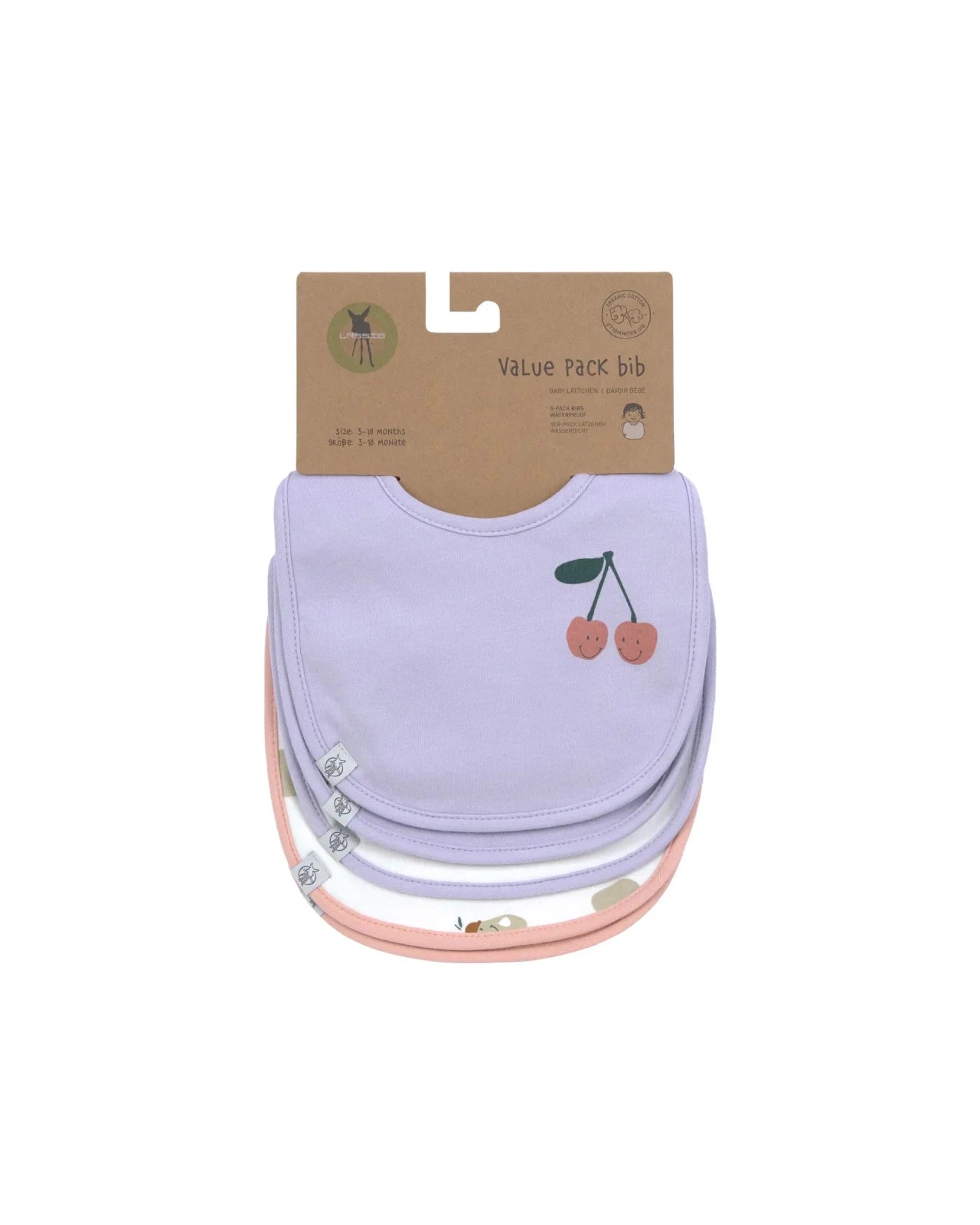 Lässig - HAPPY FRUITS Lätzchen (5er Set) • Kirsche - ROSA ECK
