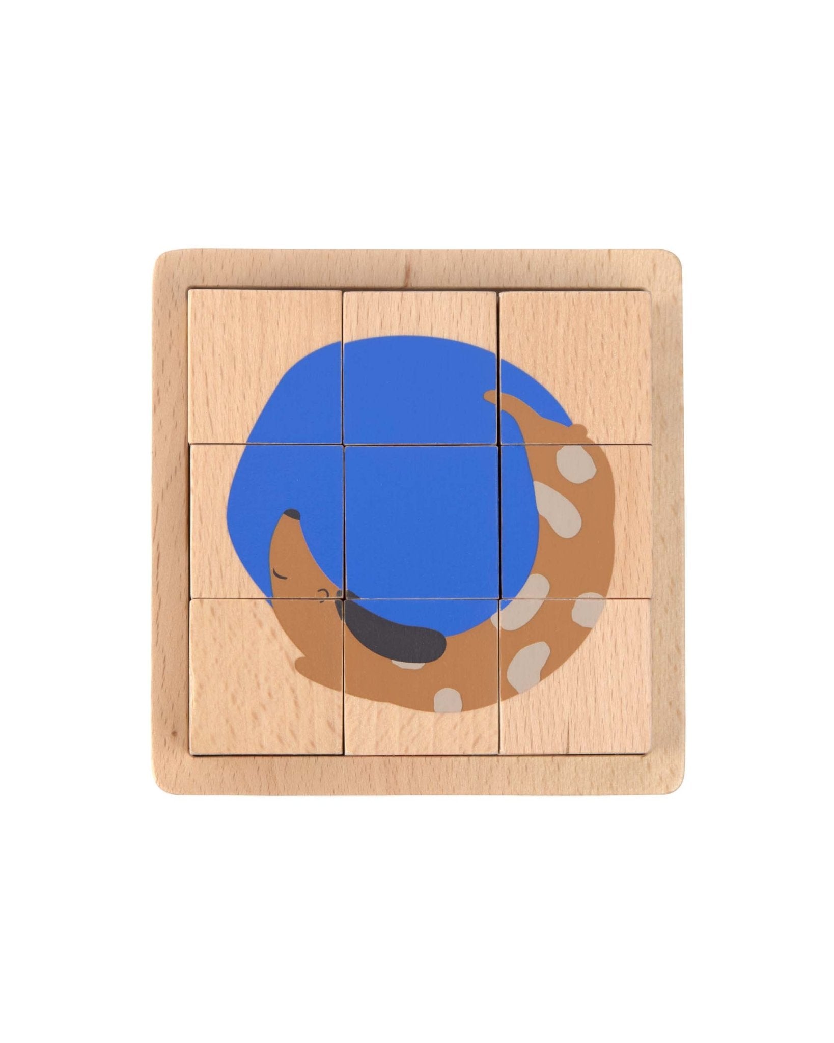 Lässig - LITTLE MATEYS Würfelpuzzle aus Holz - Spielzeug - ROSA ECK - Hund, Katze,