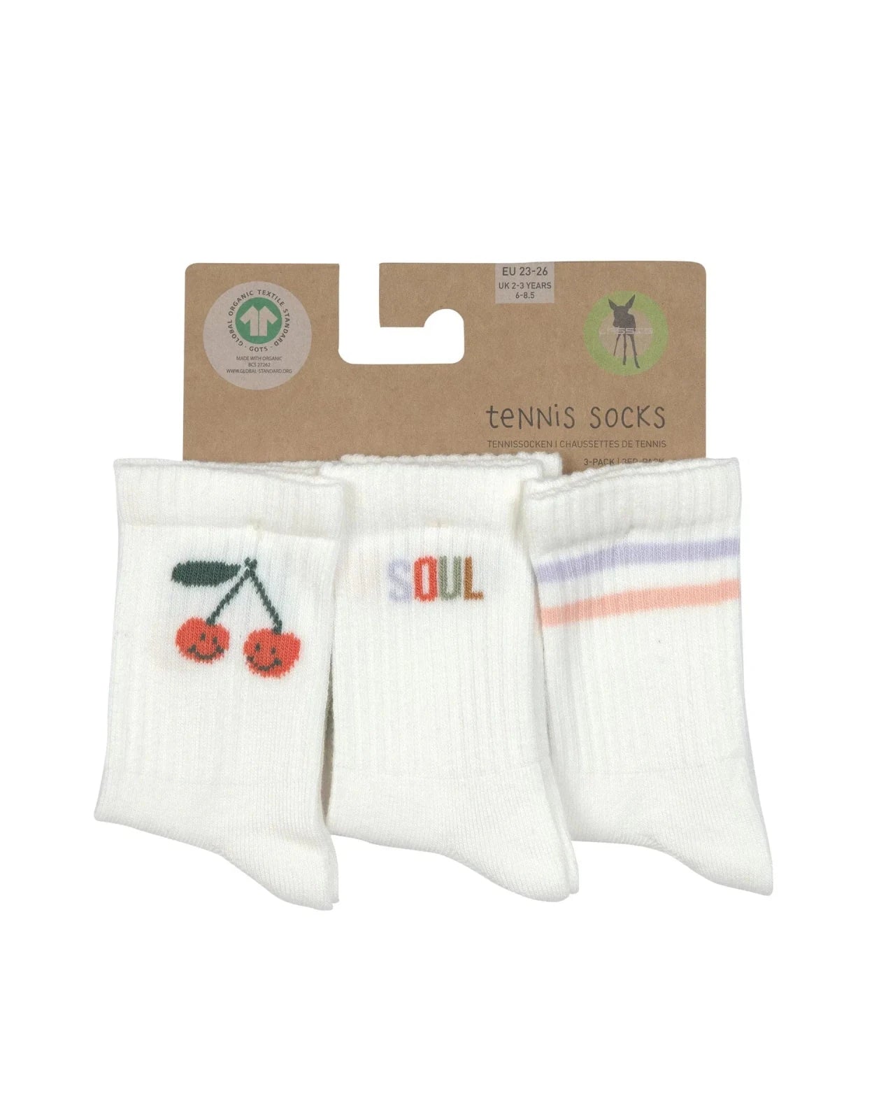 Lässig - Socken für Kinder (3er Set) • Kirsche - ROSA ECK
