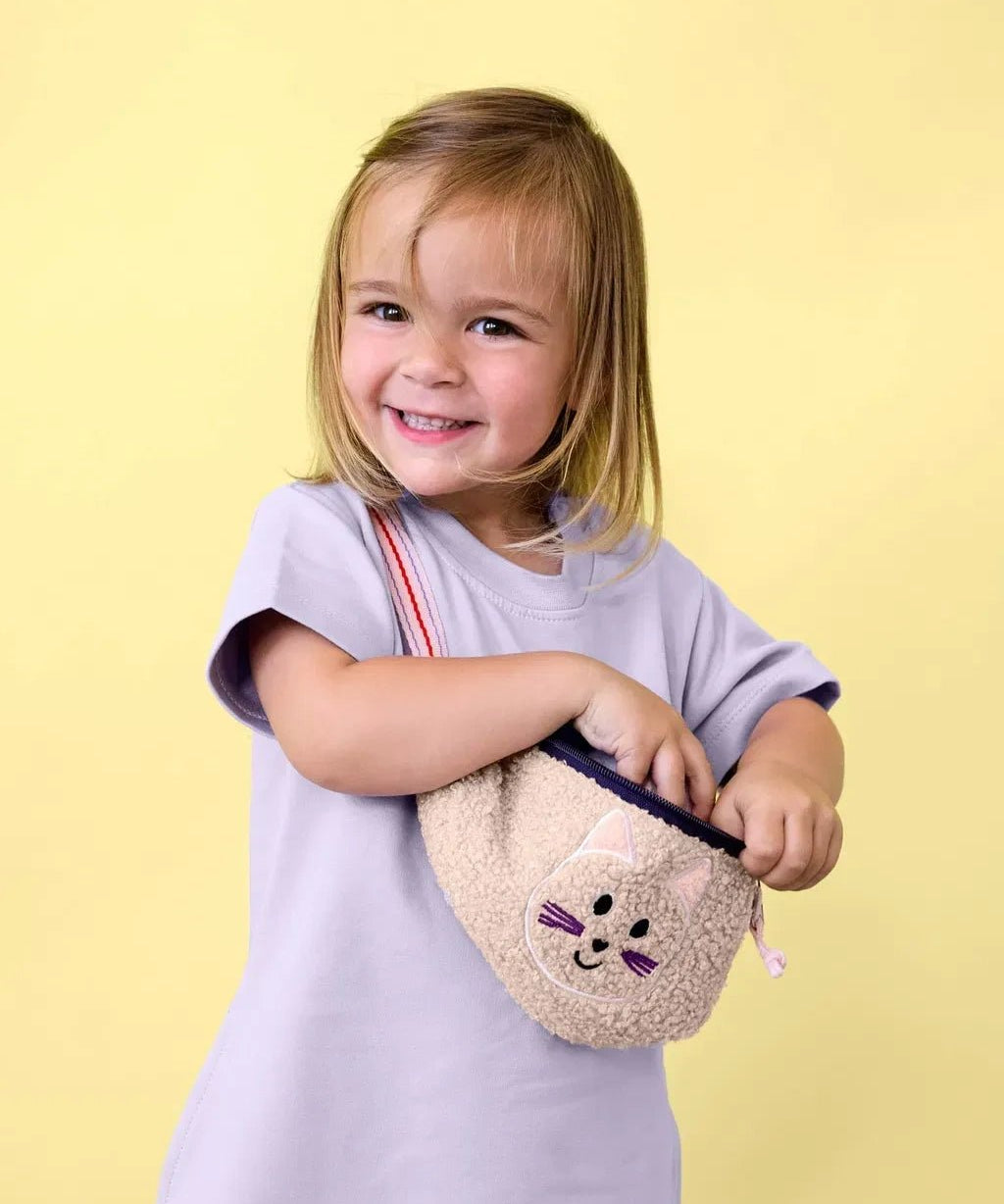 Lässig - TINY TEAM Mini - Bauchtasche für Kinder • Katze - ROSA ECK