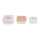Lässig - TINY TEAM Snackbox 3er - Set • Katze - ROSA ECK