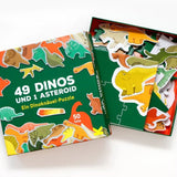 Laurence King Publishing - 49 DINOSAURIER UND 1 ASTEROID Puzzle - ROSA ECK - Kinder, LKP, LKV