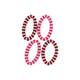 Le petit Souk - Haargummis (4er-Set) • Streifen Rosa/Bordeaux - ROSA ECK