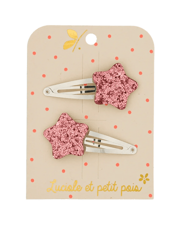 Luciole et Petit Pois - BUBBLE STAR Mini - Haarspangen • Raspberry (2er - Set) - ROSA ECK