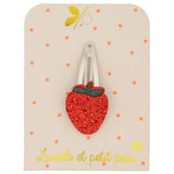 Luciole et Petit Pois - ERDBEERE Mini - Haarspange - ROSA ECK