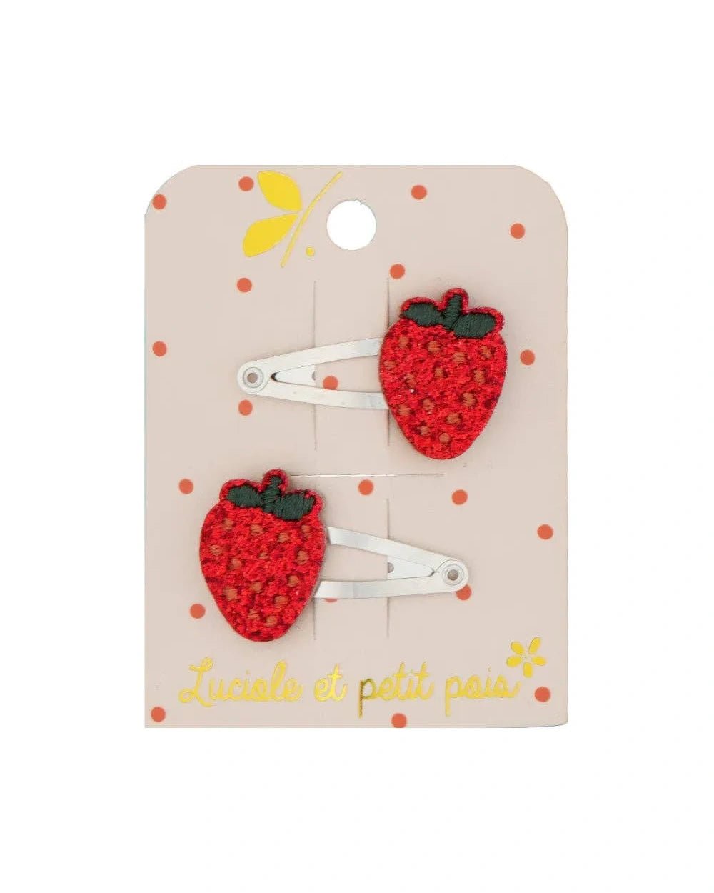 Luciole et Petit Pois - ERDBEERE Mini - Haarspangen (2er - Set) - ROSA ECK