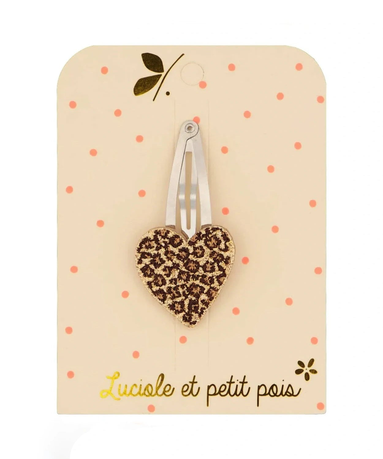 Luciole et Petit Pois - LEO HERZ Mini - Haarspange - ROSA ECK