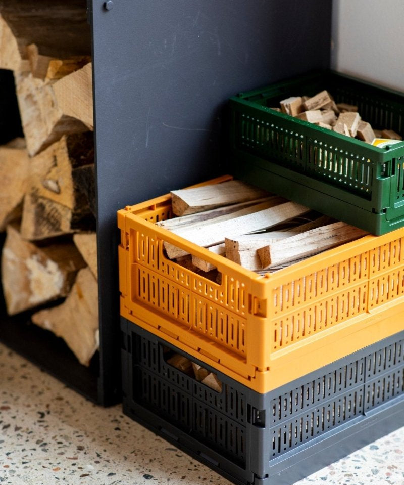 Made Crate - Klappbox Midi Mustard - ROSA ECK - Gelb, ,