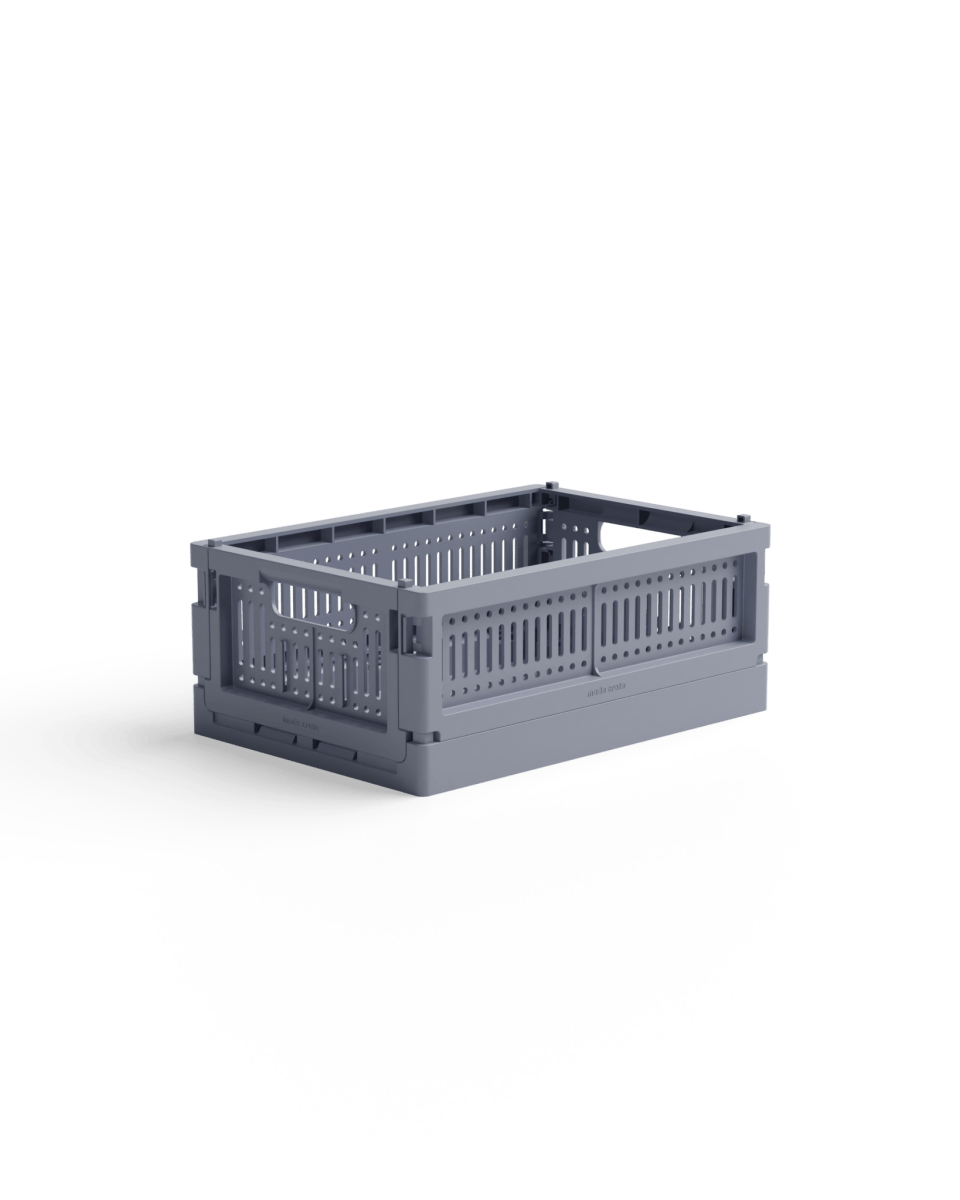 Made Crate - Klappbox Mini Blue Grey - ROSA ECK - Grau, ,