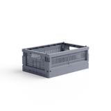 Made Crate - Klappbox Mini Blue Grey - ROSA ECK - Grau, ,