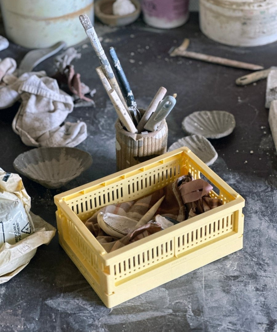Made Crate - Klappbox Mini Lemon Cream - ROSA ECK - Gelb, ,