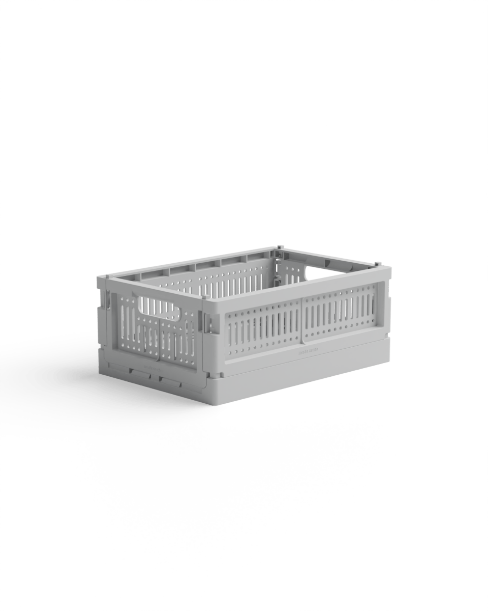 Made Crate - Klappbox Mini Misty Grey - ROSA ECK - Grau, ,