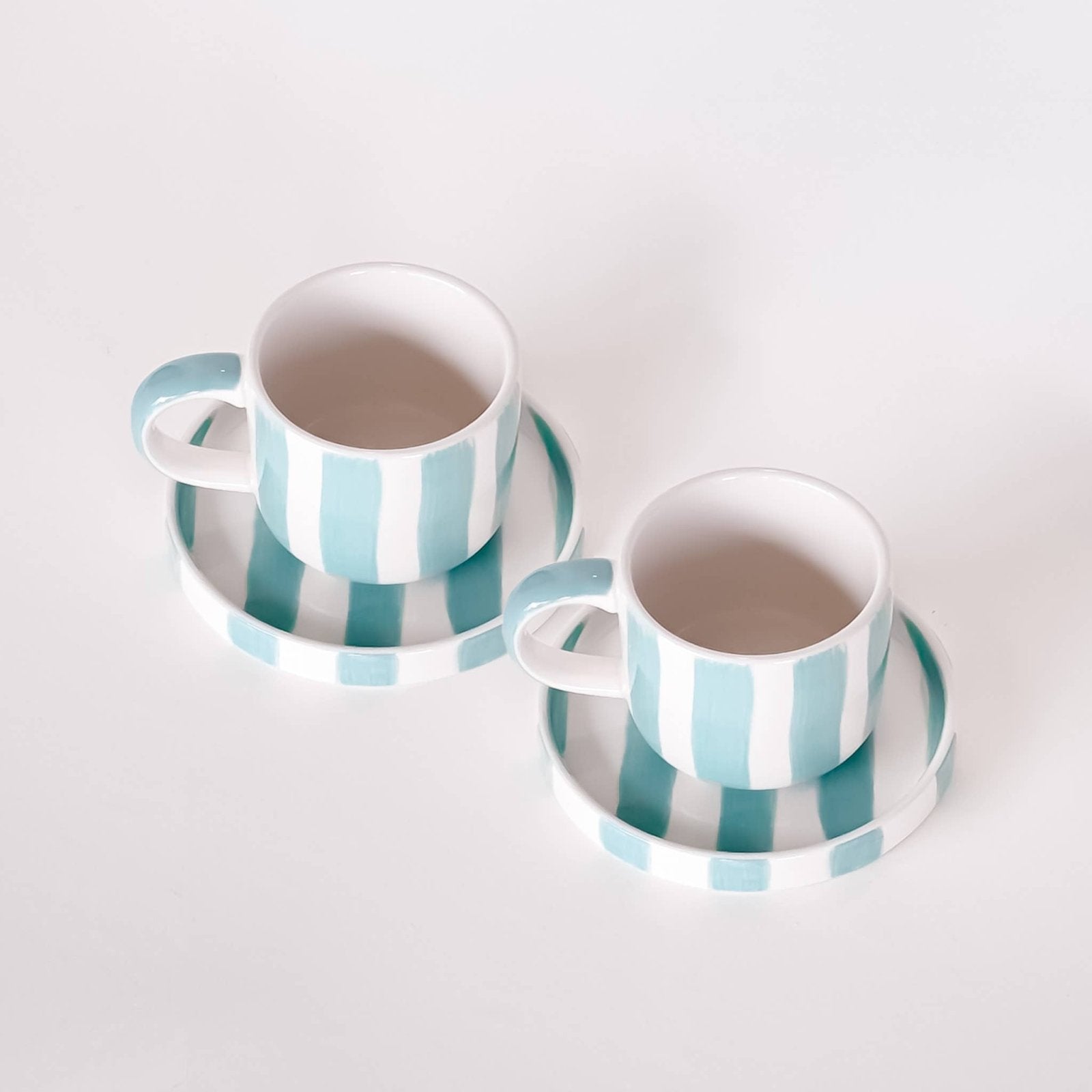 Magazin Minori - STRIPES Espressotasse mit Untersetzer • Amalfi Mint - ROSA ECK