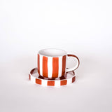 Magazin Minori - STRIPES Espressotasse mit Untersetzer • Cotto Orange - ROSA ECK