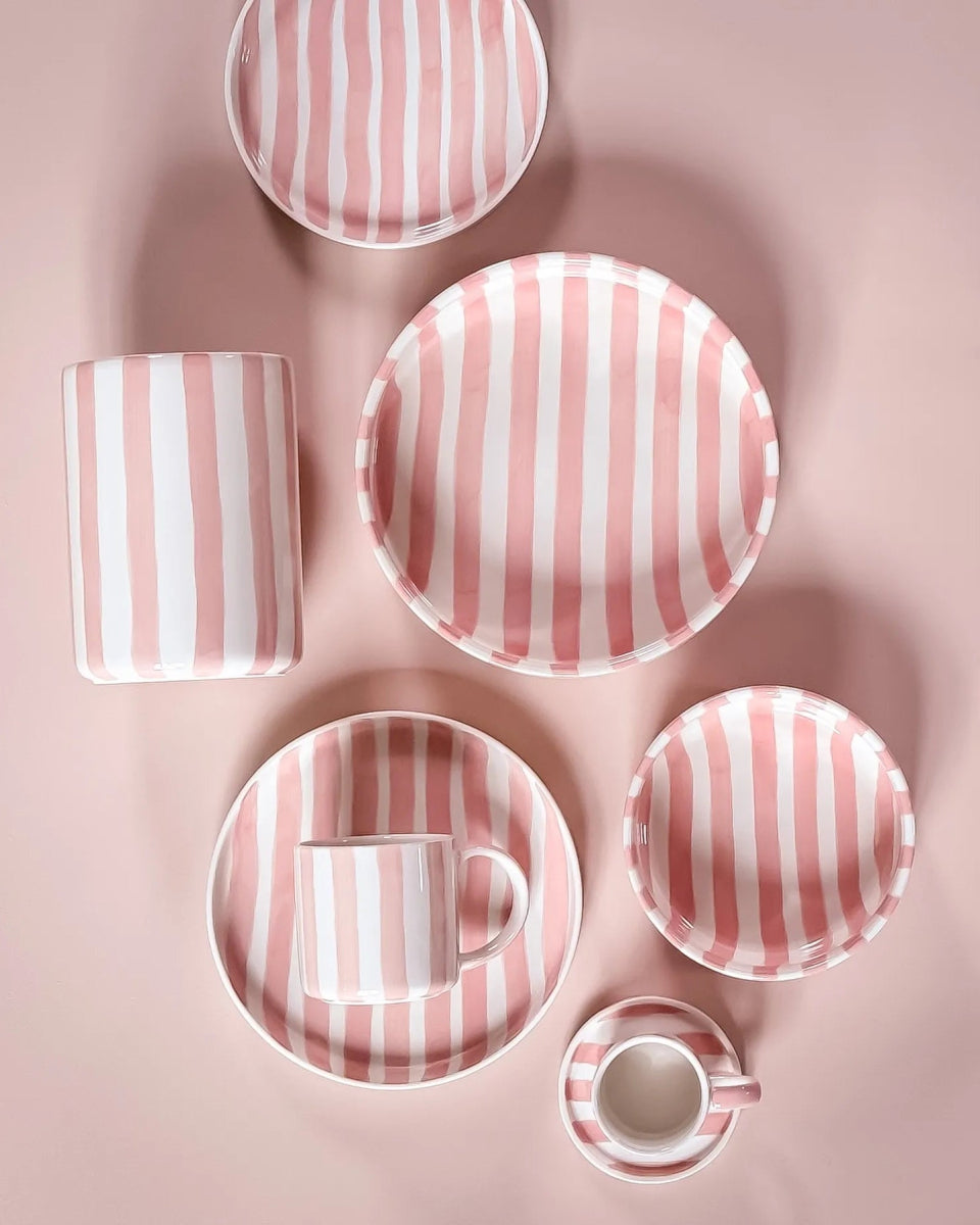 Magazin Minori - STRIPES Espressotasse mit Untersetzer • incanto rose - ROSA ECK Concept Store