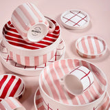 Magazin Minori - STRIPES Espressotasse mit Untersetzer • incanto rose - ROSA ECK Concept Store