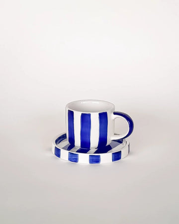 Magazin Minori - STRIPES Espressotasse mit Untersetzer • mare blue - ROSA ECK Concept Store
