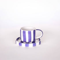 Magazin Minori - STRIPES Espressotasse mit Untersetzer • Palazzo Purple - Espressotasse - ROSA ECK
