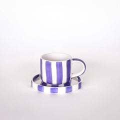 Magazin Minori - STRIPES Espressotasse mit Untersetzer • Palazzo Purple - Espressotasse - ROSA ECK