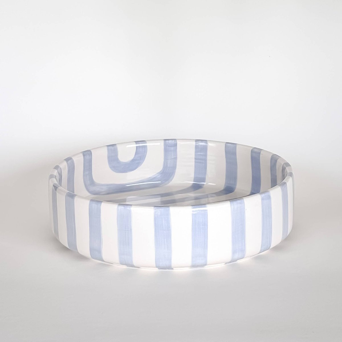 Magazin Minori - STRIPES Große Schale mit Streifen • morning azzurro - Schüssel - ROSA ECK Concept Store