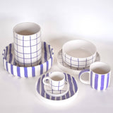 Magazin Minori - STRIPES Große Schale mit Streifen • Palazzo Purple - Schüssel - ROSA ECK