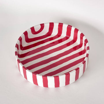 Magazin Minori - STRIPES Große Schale mit Streifen • tramonto red - Schüssel - ROSA ECK Concept Store