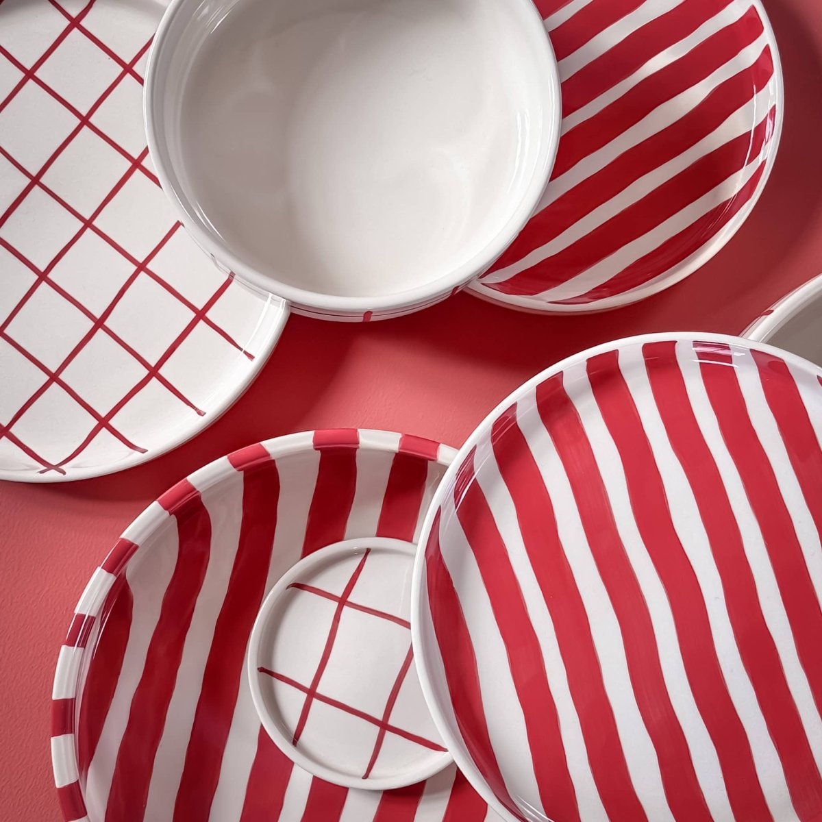 Magazin Minori - STRIPES Kleiner Teller • tramonto red - Teller - ROSA ECK Concept Store